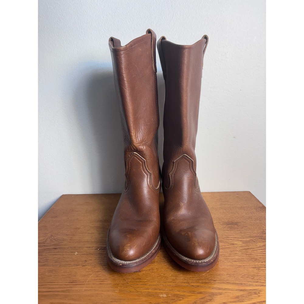 Vintage Red Wing 9755 Brown Leather Cowboy Boots Womens 7.5 M USA Made 1984-1985